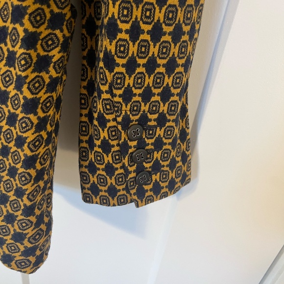 CAbi Kensington Proper Standout Medallion Blazer Jacket 3372 Mustard & Blue Med. - Picture 6 of 13